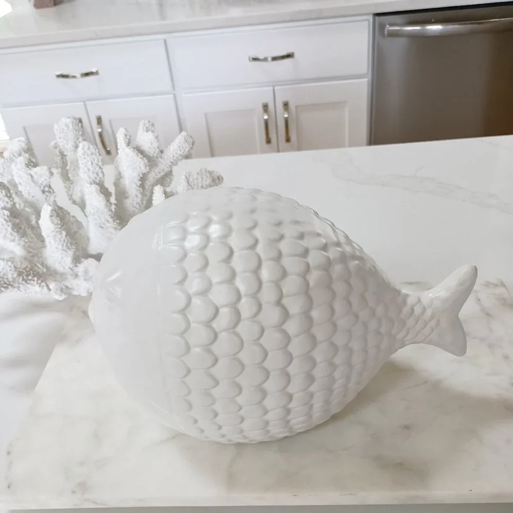 NEW! COASTAL COTTAGE BLOW FISH PUFFER DECOR